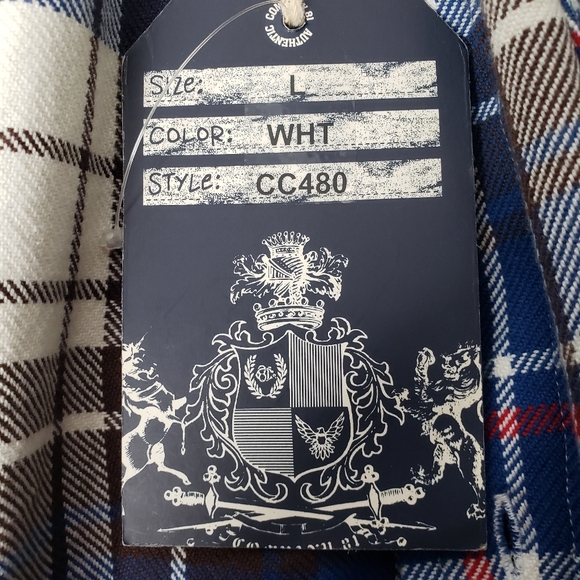 Company 81 Mens Size Large Blue Flannel Plaid Long Sleeve Shirt - Picture 7 of 9